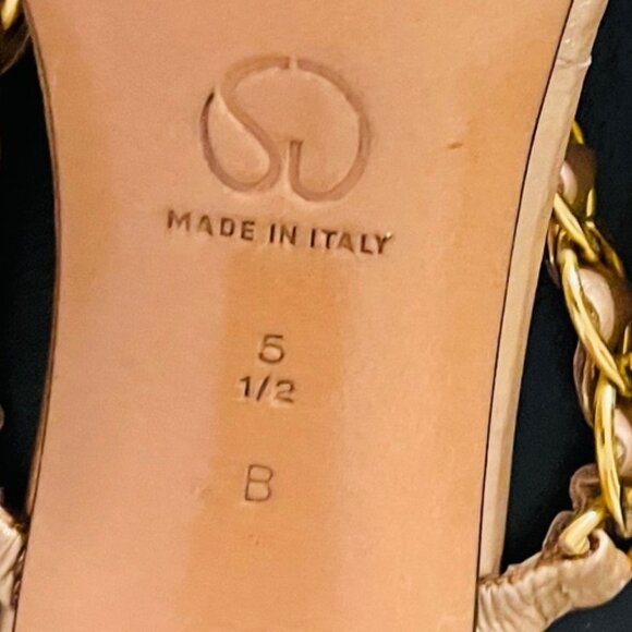 ST. JOHN, Gold Chain, Slip-On Sandal, Heels, Size 5.5 - Picture 2 of 6
